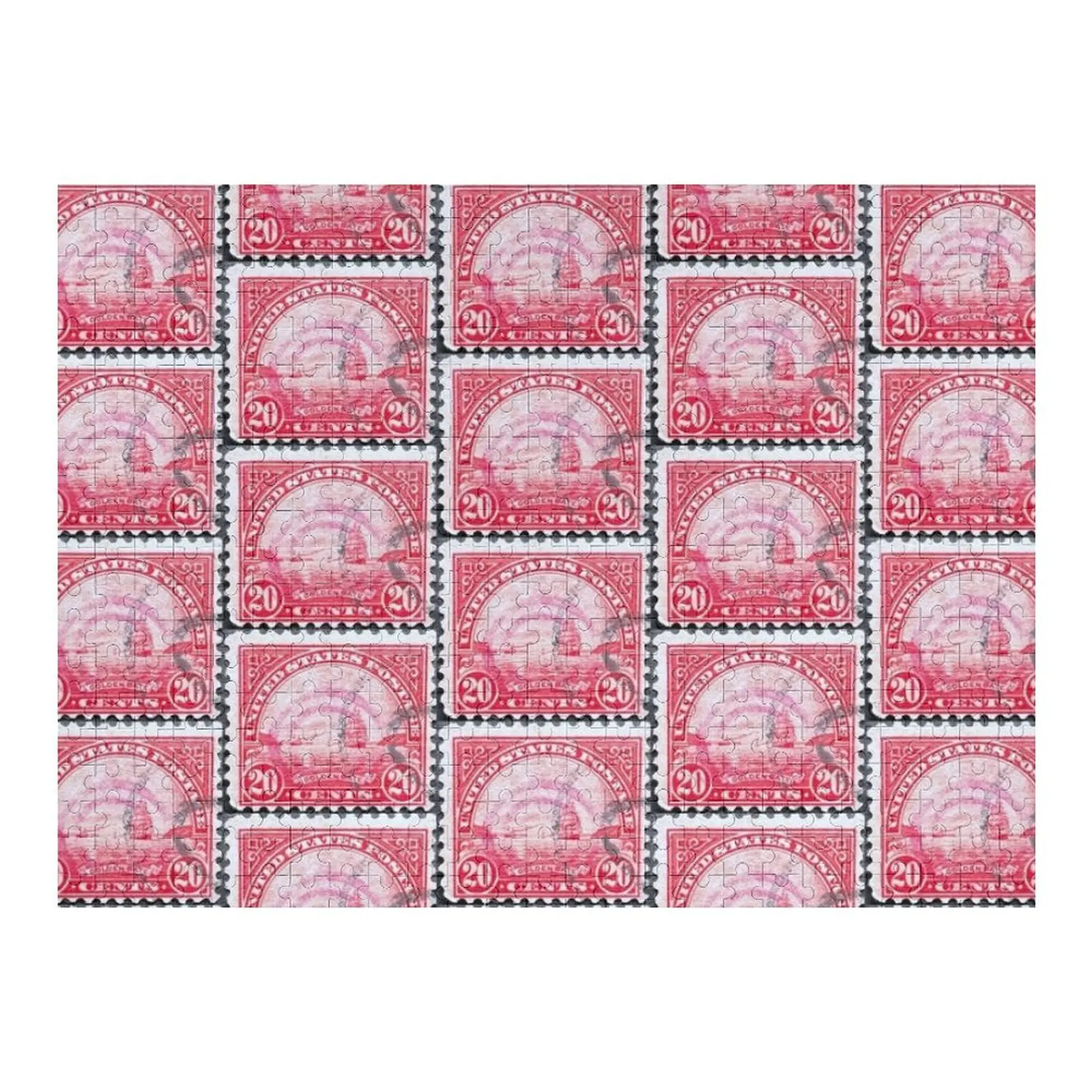 Золотые ворота-винтажные почтовые марки, головоломки, индивидуальные игрушки для детей, персонализированные деревянные деревянные головоломки для взрослых для взрослых