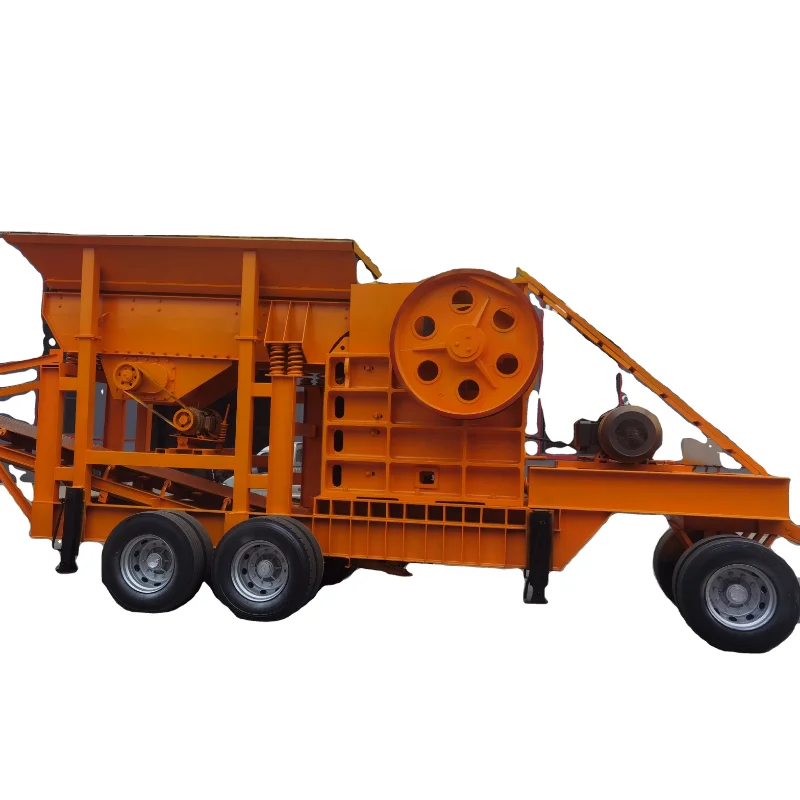 China Adjustable Brand Portable Gravel Crusher Construction Waste Crushing Machine Ore Jaw Crusher Machine with Screen Gold