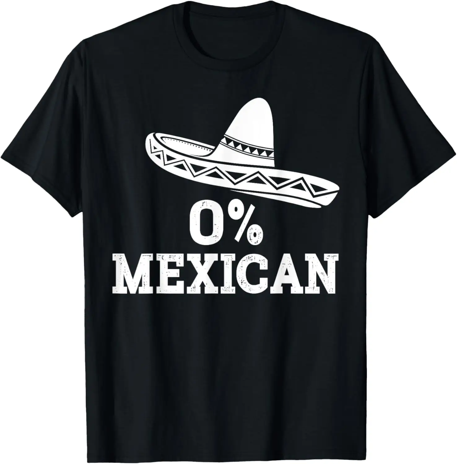 Funny 0% Mexican with sombrero for Cinco de Mayo costume T-Shirt