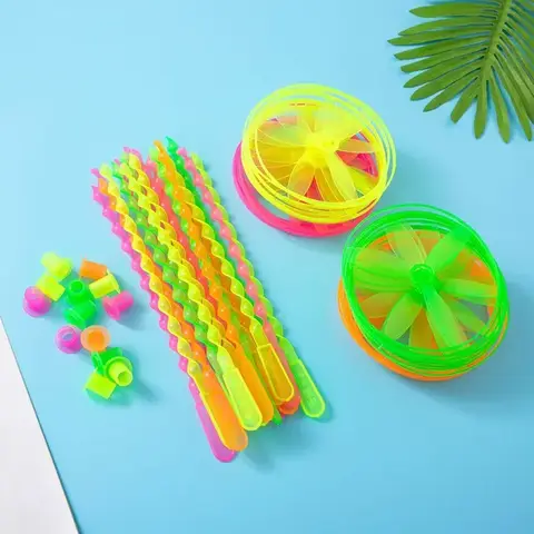 Classic Fun Hand Push Flying Fairy Bamboo UFO Dragonfly Childhood Spin Street Stall Toy Kindergarten Party Supplies Gift