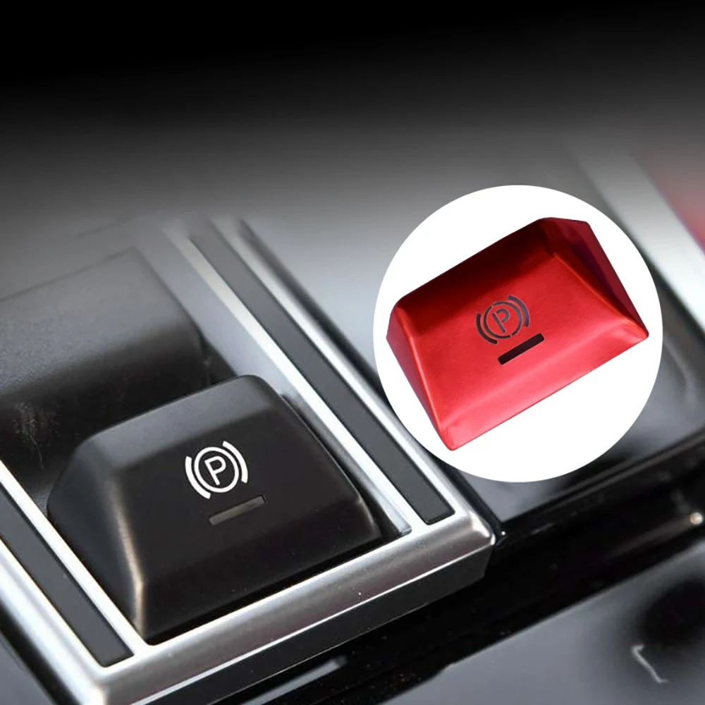 for Porsche-Cayenne Panamera 2018-2020 Car Parking Brake Handbrake Decoration Cover P Button Sticker Red