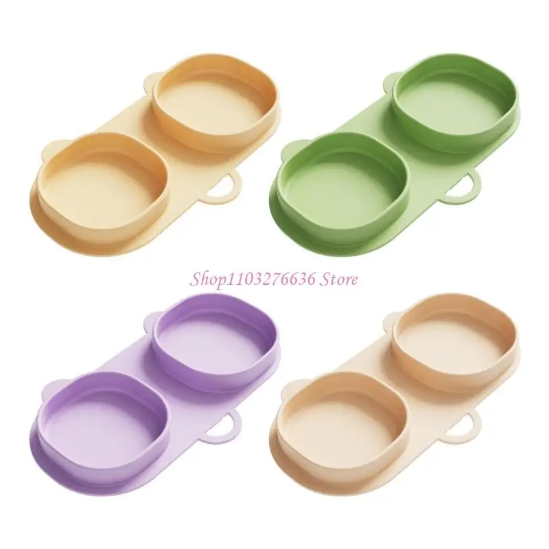 

R6FD Not Spill Silicone Feeding Plate Foldable Design Heat Resistant Easy Cleans Baby Plate Travel Friendly for Infants