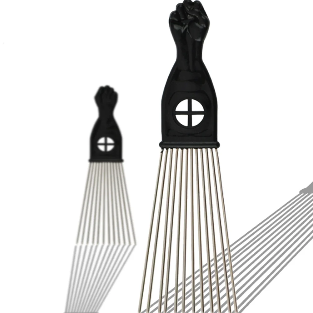 

2 Pcs Foldable Portable Man Hair Comb Mens Brush Detangling Styling for Curly Steel Needle