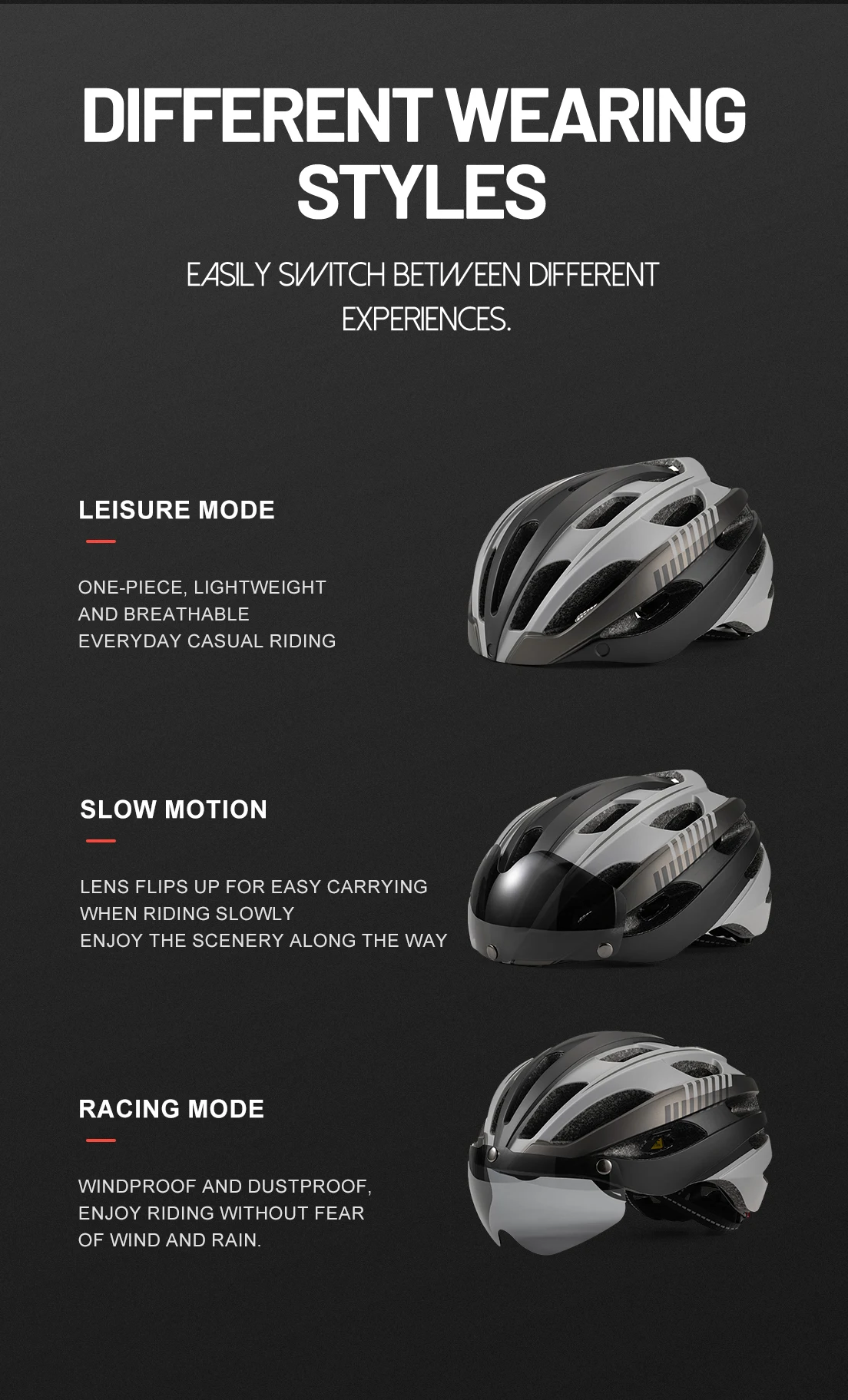 Eastinear Hochwertiger Fahrradhelm, verstellbar, ultraleicht, atmungsaktiv, für Autobahn, MTB, Radfahren, Harthelm mit Schutzbrille – Detail 5