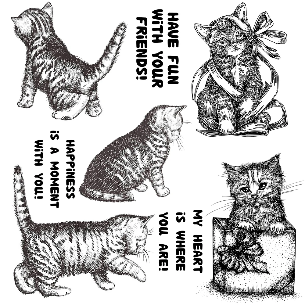 Cat Transparent Clear Stamps Seal for DIY Scrapbooking Card Transparent Stamps Making Photo Album Crafts Decoration New Stamps