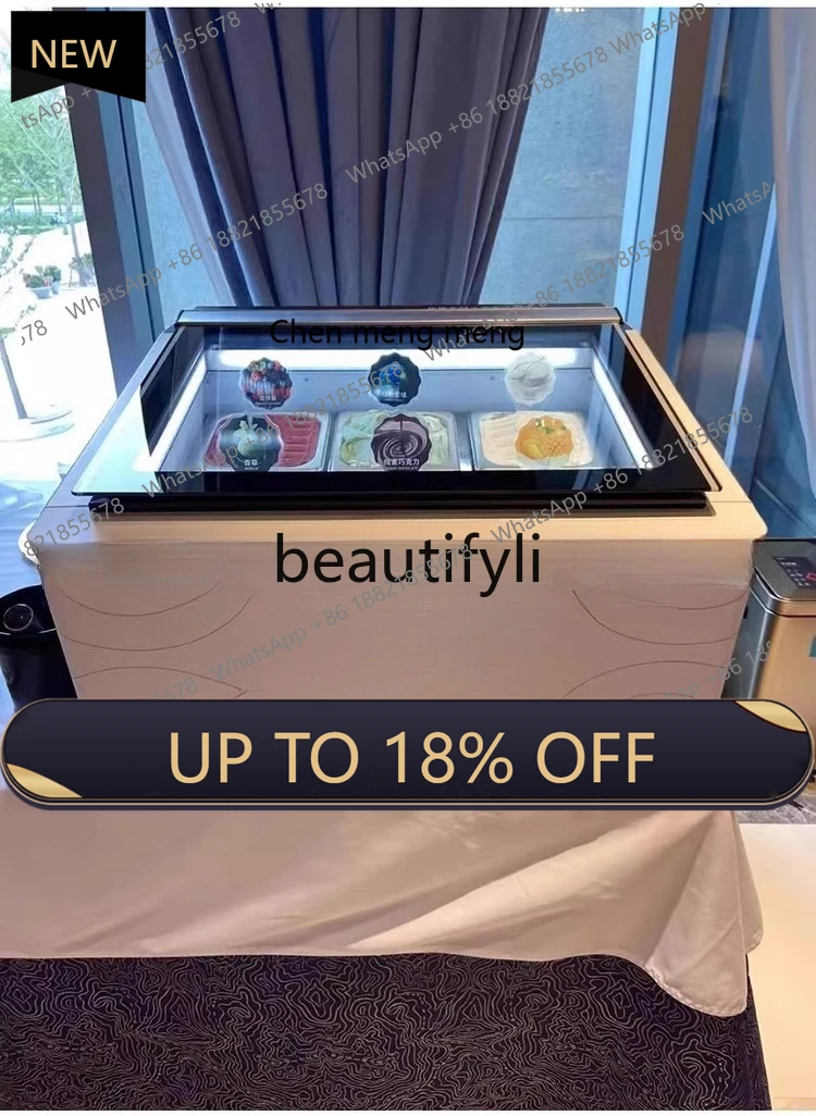 

Z189 Ice Cream Display Cabinet Ice Cream Freezer Small Steel Cannon Tabletop Stall Commercial Hard Bar Counter
