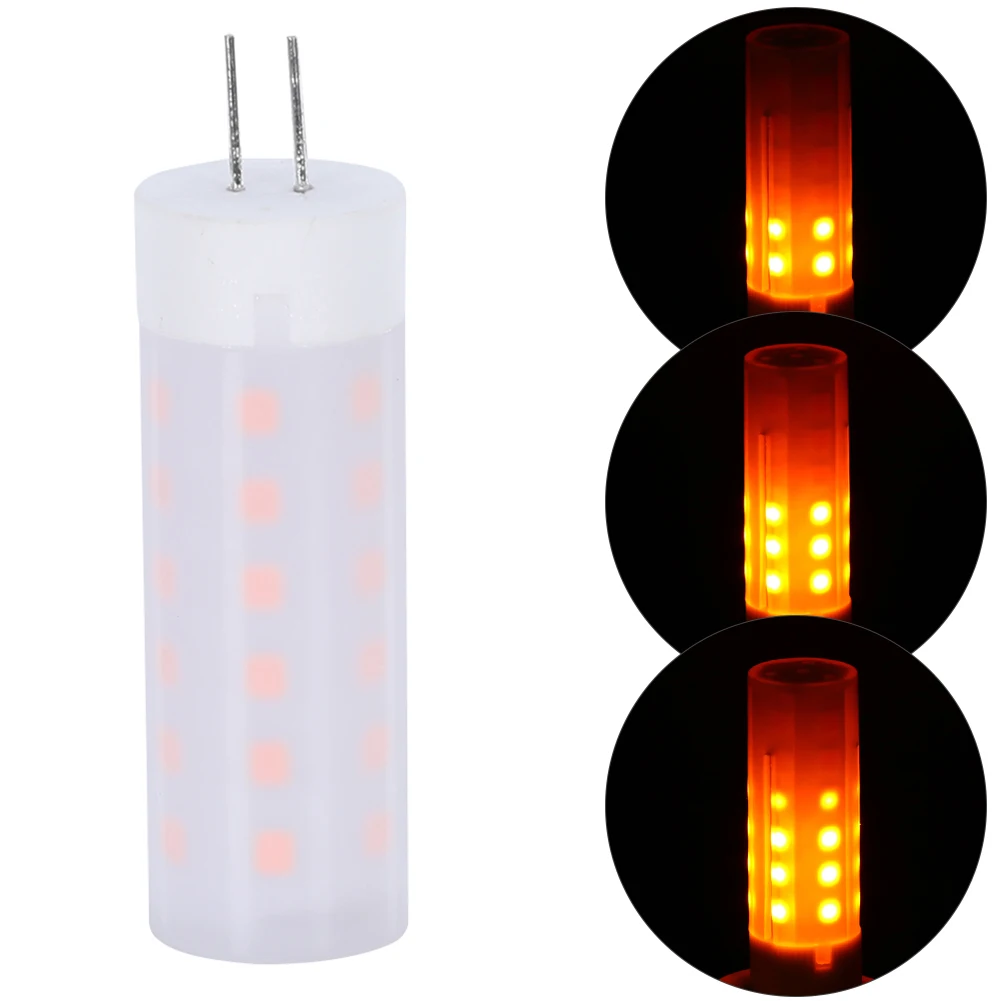 G4 Flickering Flame Fire Effect LED Bulb 360 Degree Beam Angle DC 12V 2W Corn Light Bulb Retro Decoration Lamp