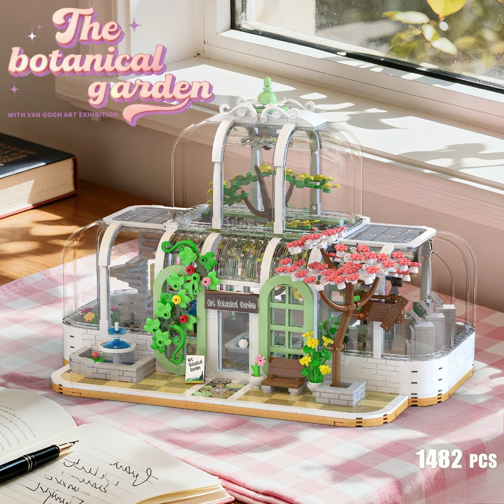 MOC Art Transparent Tree Flower House Building Blocks Set Dreamy Botanical Plant Garden Toys For Children Birthday Holiday Gifts