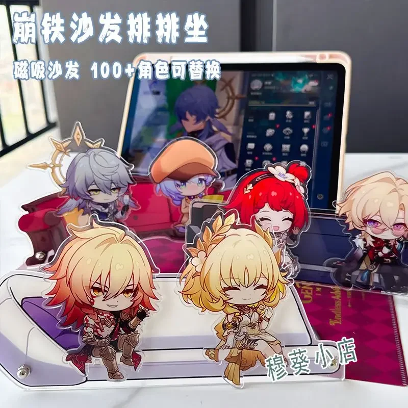 Honkai:Star Rail Live Broadcast Guest Mydie Magnetic Sofa Sitting Character Acrylic Fridge Sticker Tribbie Aglaea Desk Ornaments