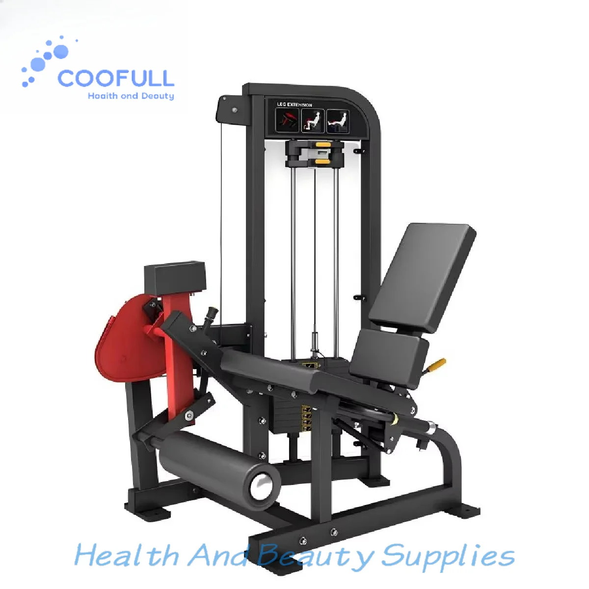 Coofull High-Carbon Steel Frame Gym Leg Extension High-Density Foam Seat Safety Commercial Portable Targeting Firm Strong Quads