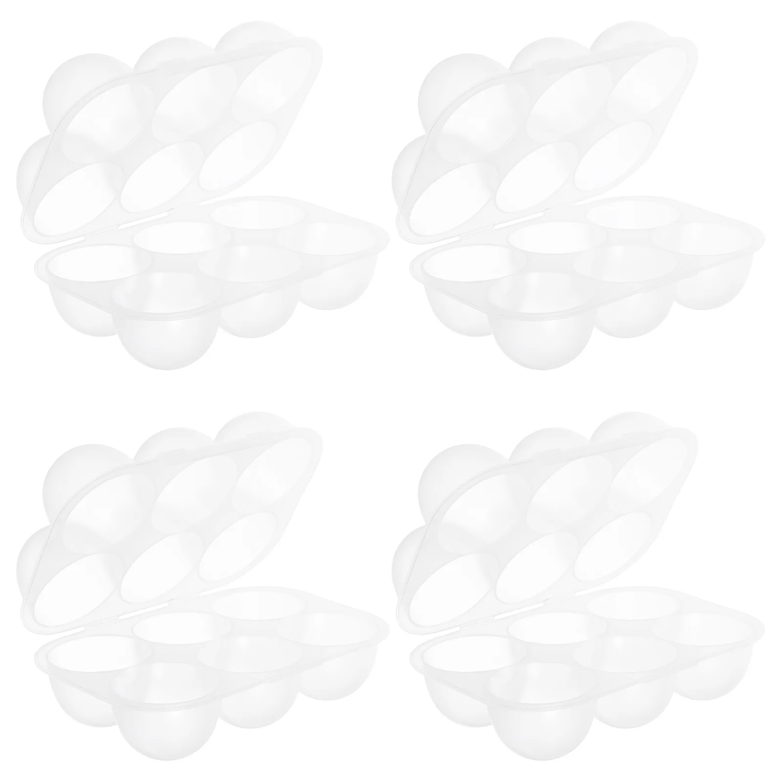 

4Pcs Clear Plastic Egg Storage Box 6 Compartments Portable Egg Holder for Refrigerator Camping Outdoor Picnic Camping Box Holder
