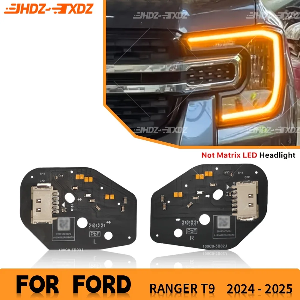 لفورد رينجر T9 XL XLT 2023-2024 LED المصباح النهار تشغيل ضوء وظيفة الإطار وحدة العنبر DRL LED لوحات #1