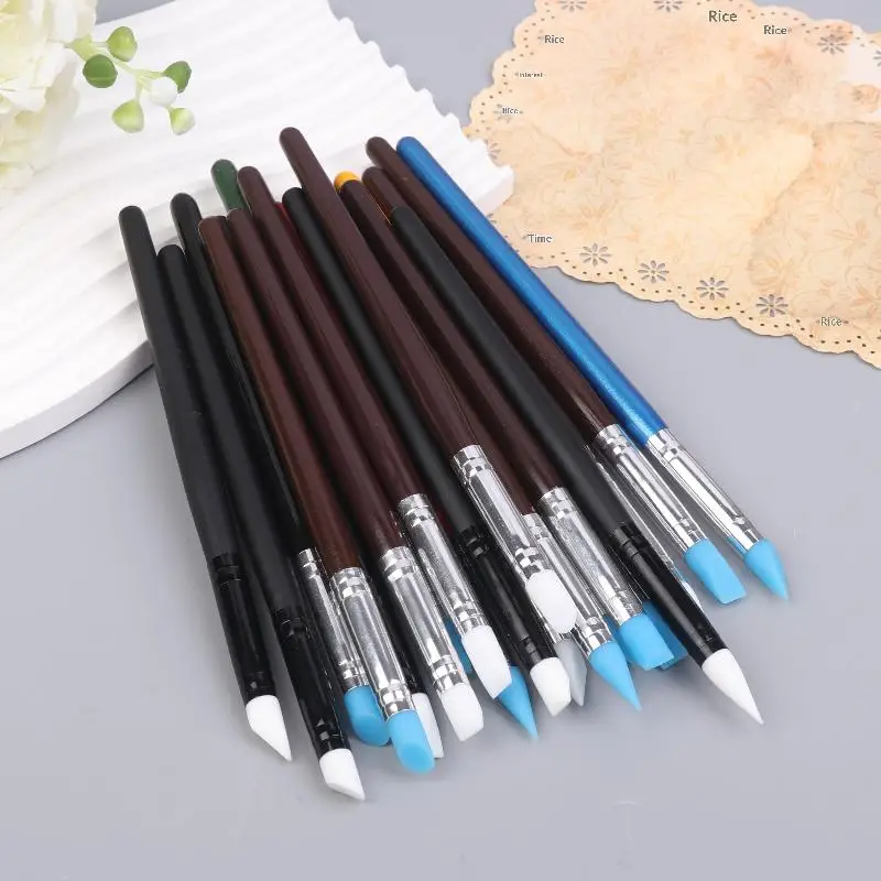 New 5/15Pcs Dirt Tool Kit Rubber Tips Watch Dial Cleaner Set For Cleaning Watch Hands Movement DIY Handmade Carving Tools