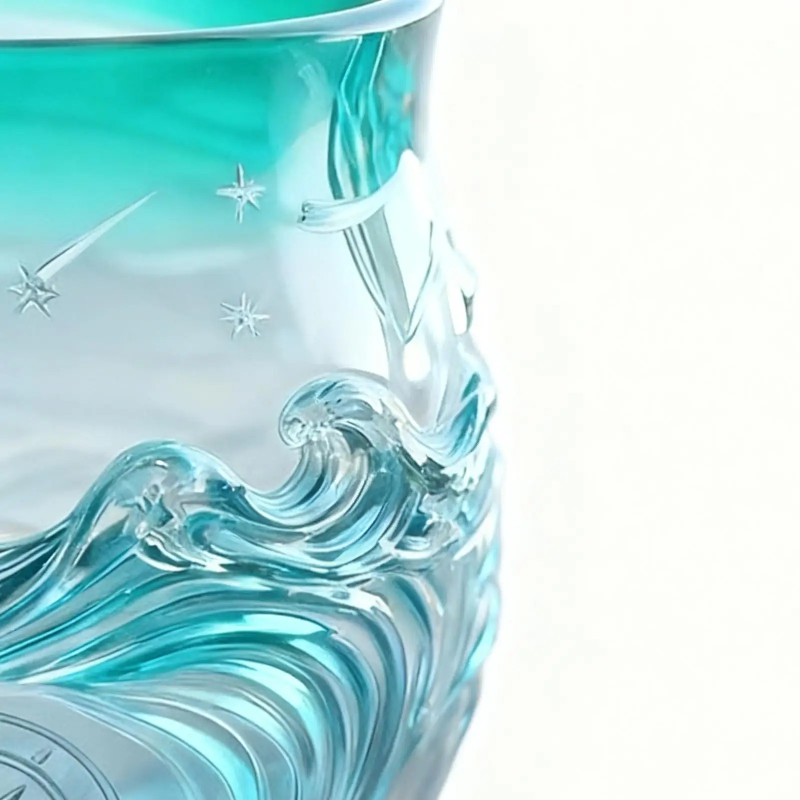 

Кружка с морской стеклянной волной, 14 унций, контейнер для напитков ручной работы, кружка для напитков для любителей моря, для сока, молока, кабинета, гостиной, учителей, студентов