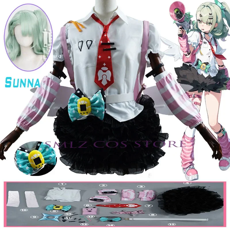 

Sunna Cosplay Game Zenless Zone Zero Costume idol Angels of Delusion Sunna Sexy Uniform Suit Halloween Party Outfit for Woman