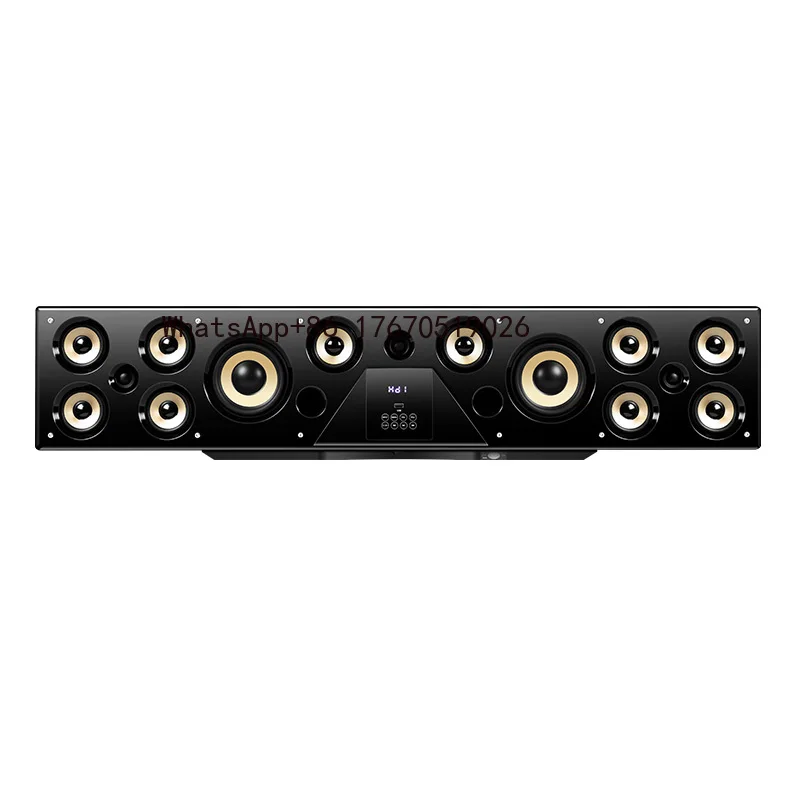 5.1ch Wireless Home Theater System Speaker 200W Soundbar Built-in Subwoofer USB AUX Function Wood Material