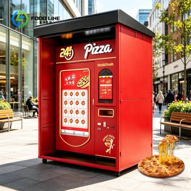 Ai Combo Self Auto Dispenser Hot Food Snacks Cooking Pizza Vending Machine