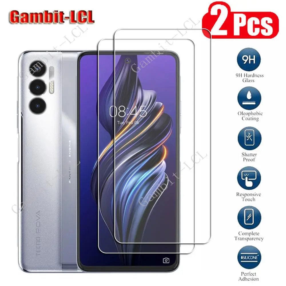 2PCS 9H Protective Tempered Glass For Tecno Pova 3 6.9\