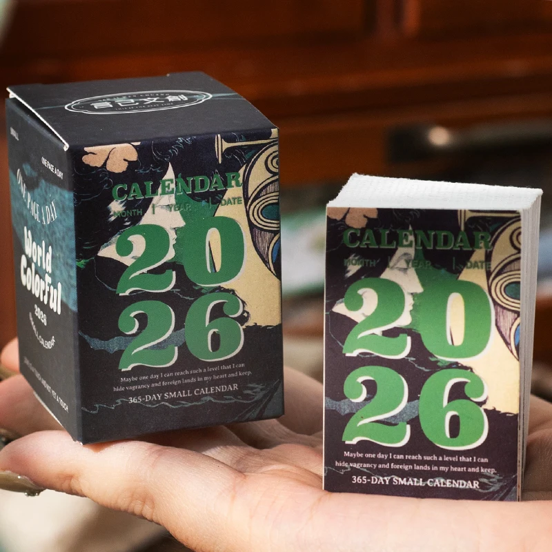 Vintage Mini Calendar 2026 Cute 365days Calendar School Office Supplies Stationery Planner Schedule Memo Paper