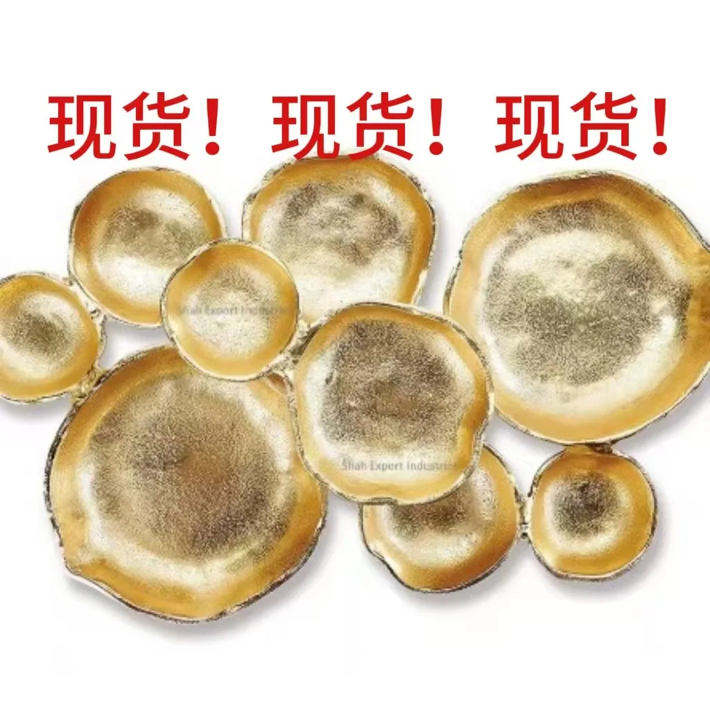 Gold Decorative Cluster Bowl Cover Handmade Metal Multi-section Tableware Dining Table Ornament Living Room Gift