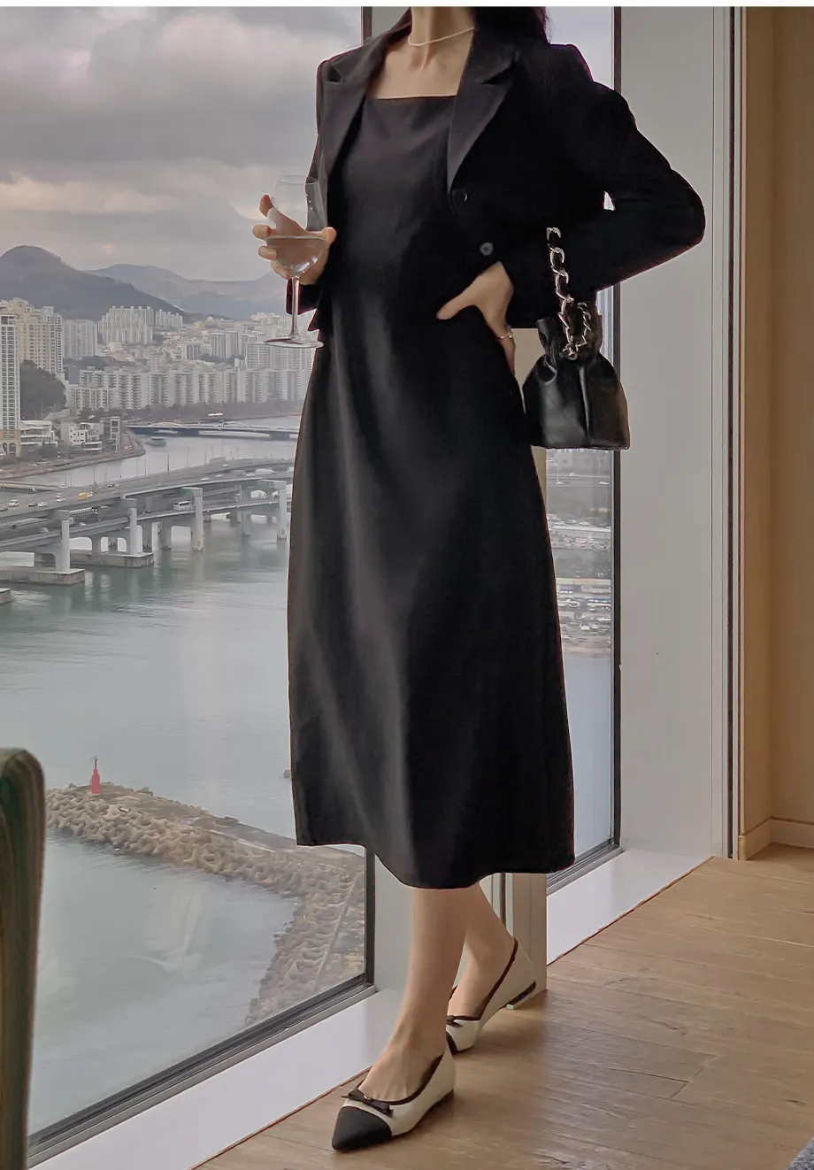 أطقم فساتين نسائية من REALEFT مكونة من قطعتين سترة قصيرة واحدة الصدر وفضفاضة بدون حمالات فستان بدون أكمام يناسب الإناث