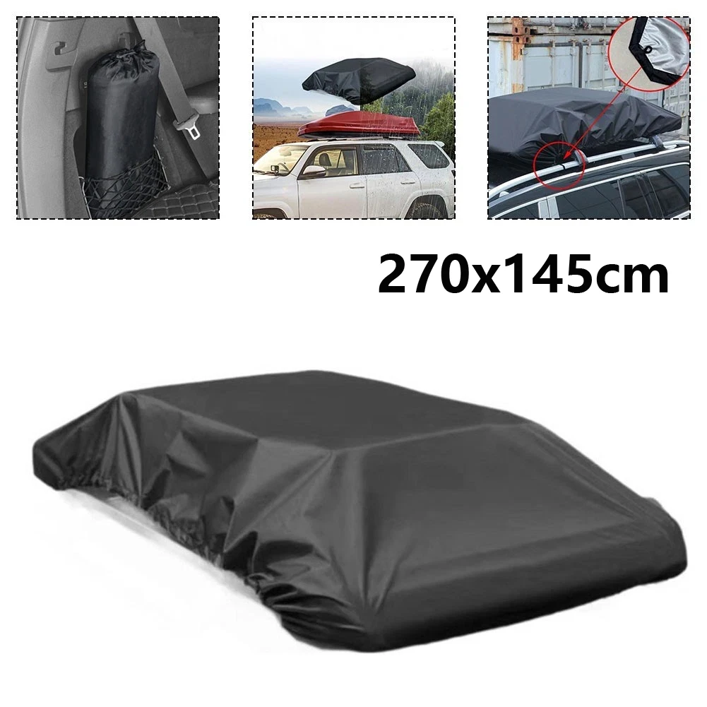

210D Oxford Cloth Car Roof Luggage Storage Rack Rain Cover Anti-UV Cold Weather Rain Snow Wind Proof Tarp Tent Shed Dust Dirt