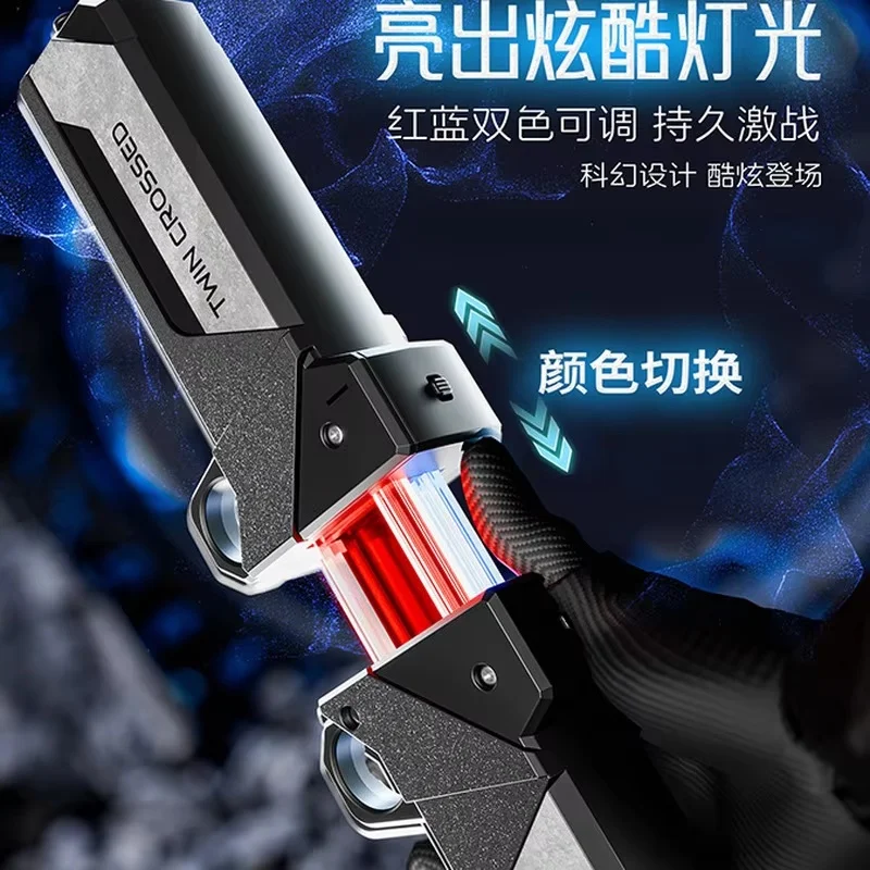 Tweesnijdend telescopisch lichtzwaard Laserzwaard voor kinderen Rood en blauw licht Verstelbaar Cool Kerstmis Nieuwjaar Cadeau Actiespeelgoedfiguur