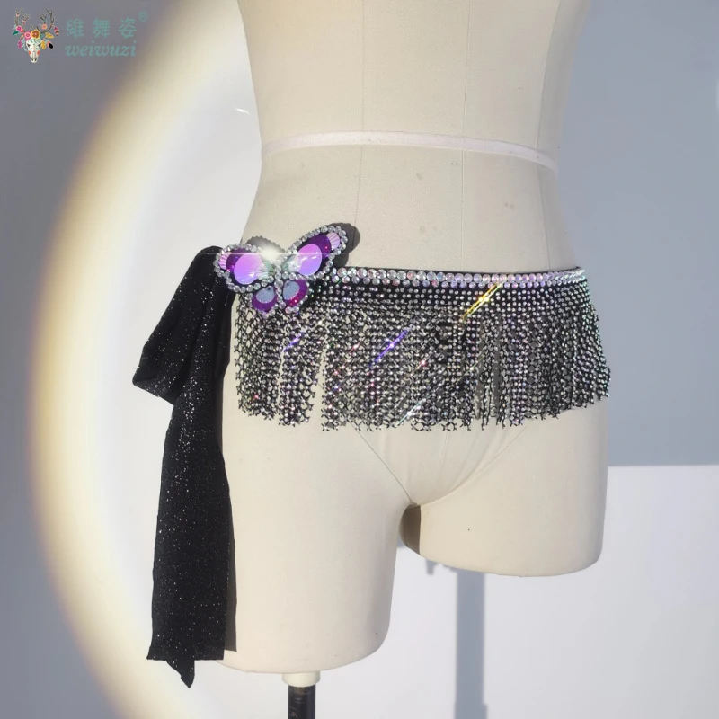 

Костюмы для танца живота для женщин, набедренный шарф с кисточками для взрослых, аксессуары для восточных танцев, поясной шарф с бабочкой