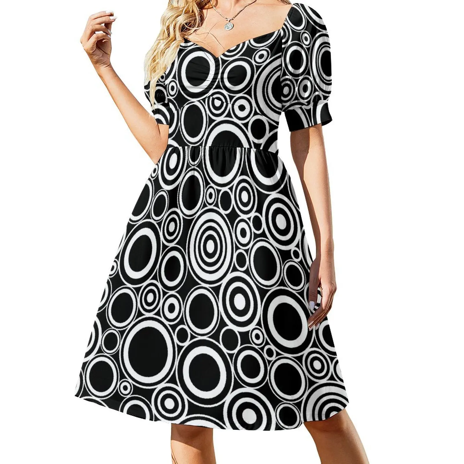 

Circles All Over Me Short Sleeved Dress prom dresses elegant dresses plus sizes Dress