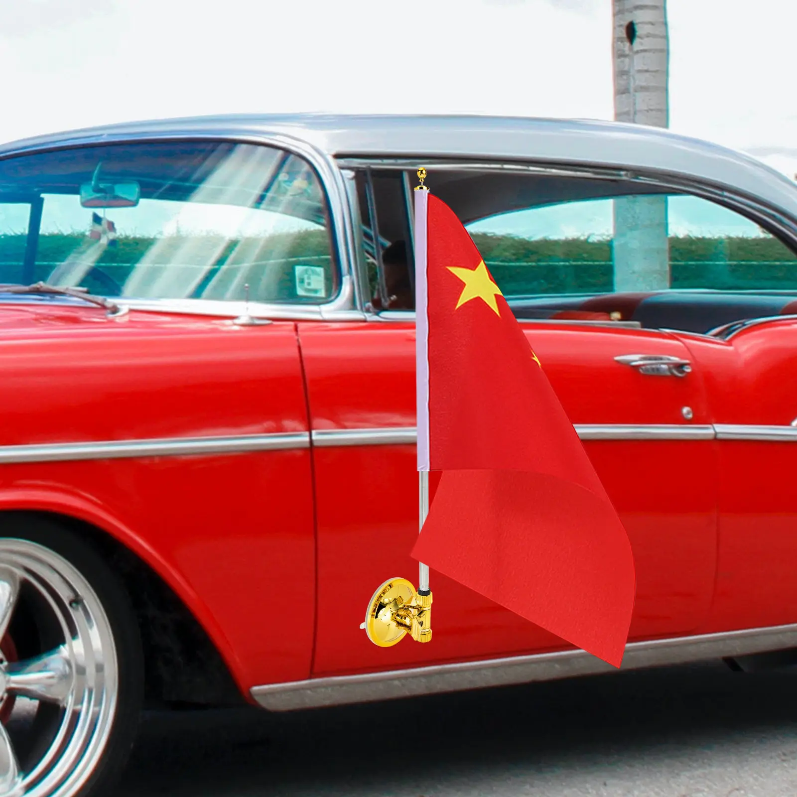 Nail Free Flagpole with Strong Suction Cup for Car Flag Mount Easy Installation Maximum Visibility Flag Bracket for Vehicle