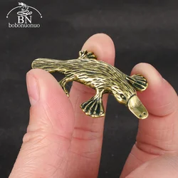 Solid Brass Animal Platypus Figurine Miniature Tea Pet Crafts Desktop Small Ornament Home Decorations Accessories Children Gifts