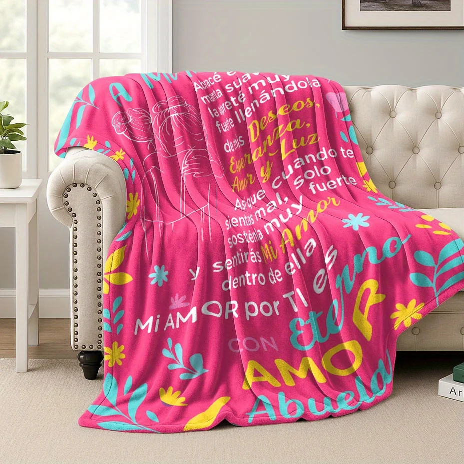 1pc 2D Spanish Design Blanket, Featuring a Soft Print, Machine Washable, Fade Resistant, Large Enough for Sofas, Pet-Friendly, R