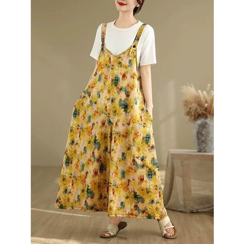 

Versatile Jumpsuits Loose 2026 Summer Thin Playsuits Casual Flowing Fabric Elegant Wide Leg Pants One Piece Outfit Women Clothes
