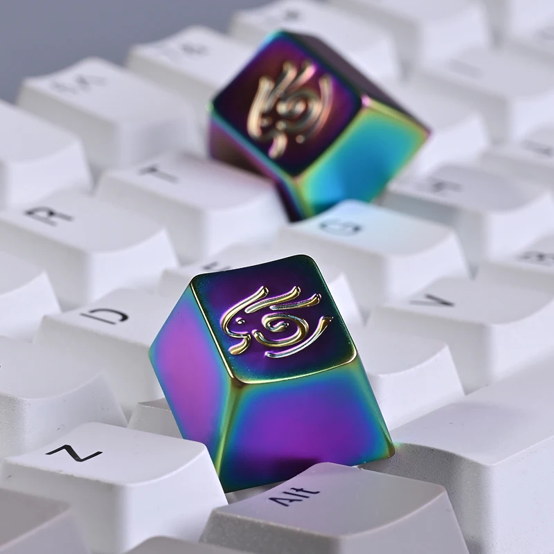 【In Stock】Kelowna The Year Of The Rabbit Zinc Alloy Metal Personality Key Cap R4 Original Factory Mechanical Keyboard Zodiac