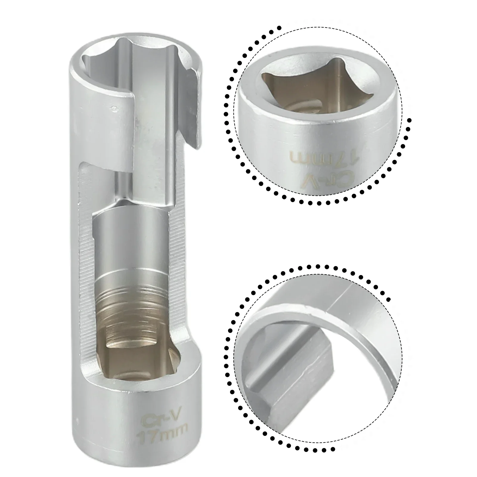 Hexagonal Abertura Remoção Tubo Manga Diesel Fuel Injector Oxigênio Sensor Wrench Metal Ferramenta Mão Hardware Acessórios 17 mm 19 mm 1pc