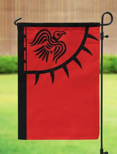 Red Viking Raven Garden Flag