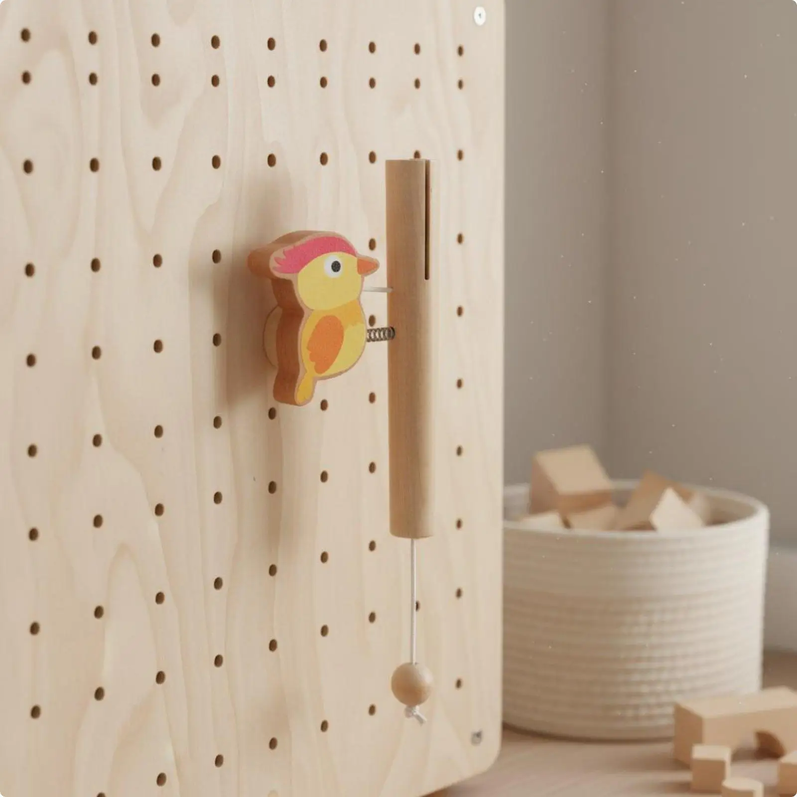 Bird Chime Chime Interactive Pull String Bird Chime Toy Natural Wood