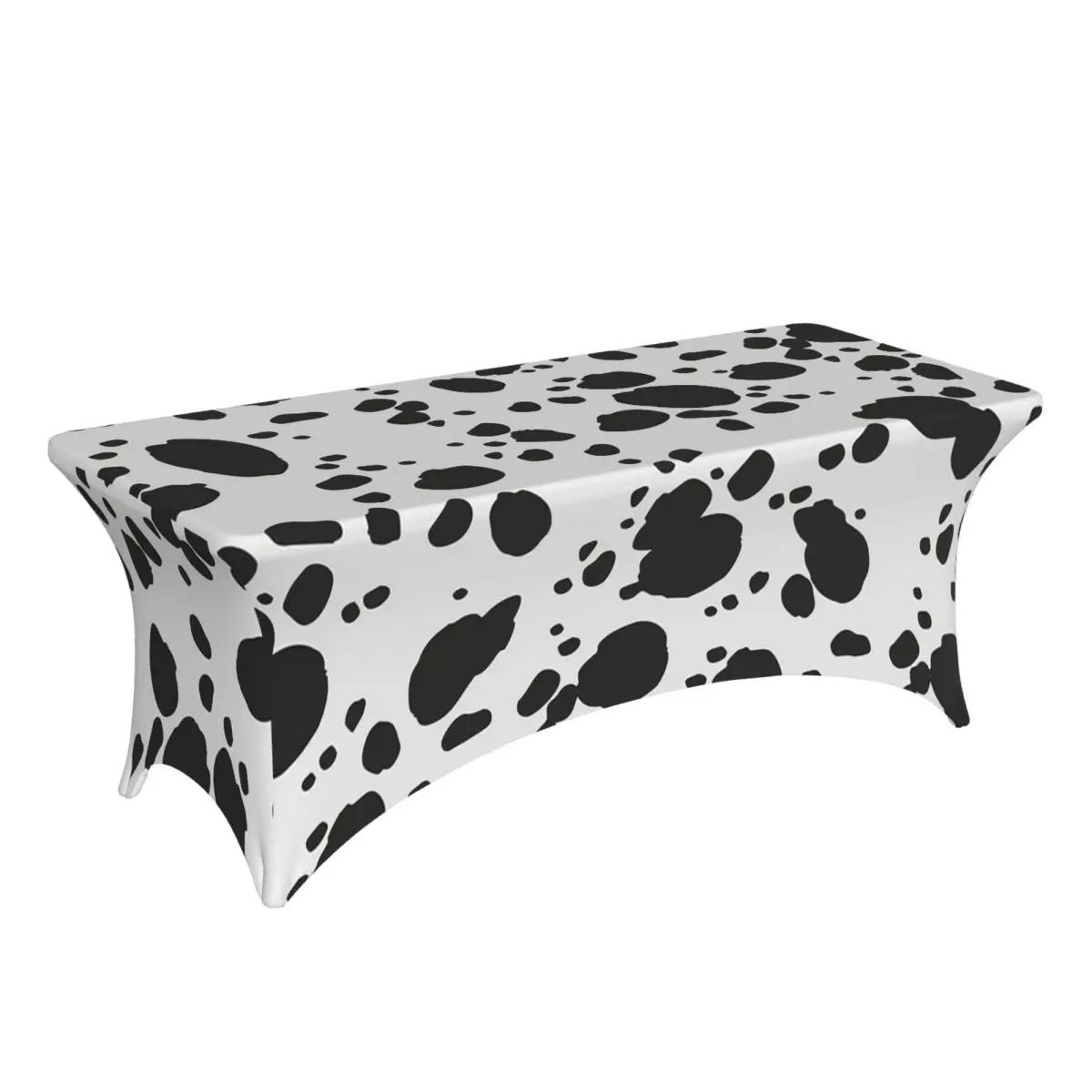 Mantel Rectangular Personalizado con Estampado de Perro Dálmata en Blanco y Negro para Eventos y Cenas