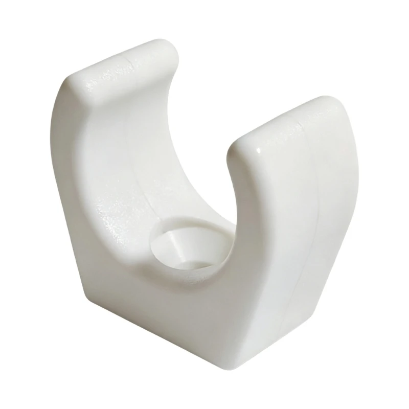 U2JA Single Hole Tube Mounting Clip for 25 mm Round Tubing, White Nylon U-Shaped Support with Recessed Fastening Point for Tube