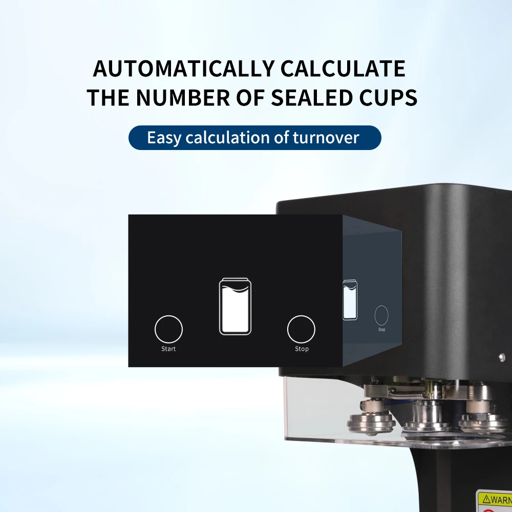 

TULX Commercial Automatic Non-Rotating Cake Cans Sealing Machine Bubble Tea Coffee Plastic Bottle Can Sealer With Cup Holder