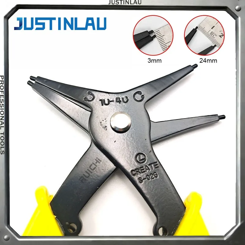 JUSTINLAU1PC 2-in-1-Kartenfederzange für innen und außen, externer Federzangen-Schnallenring-Demontagewerkzeug, Handwerkzeuge