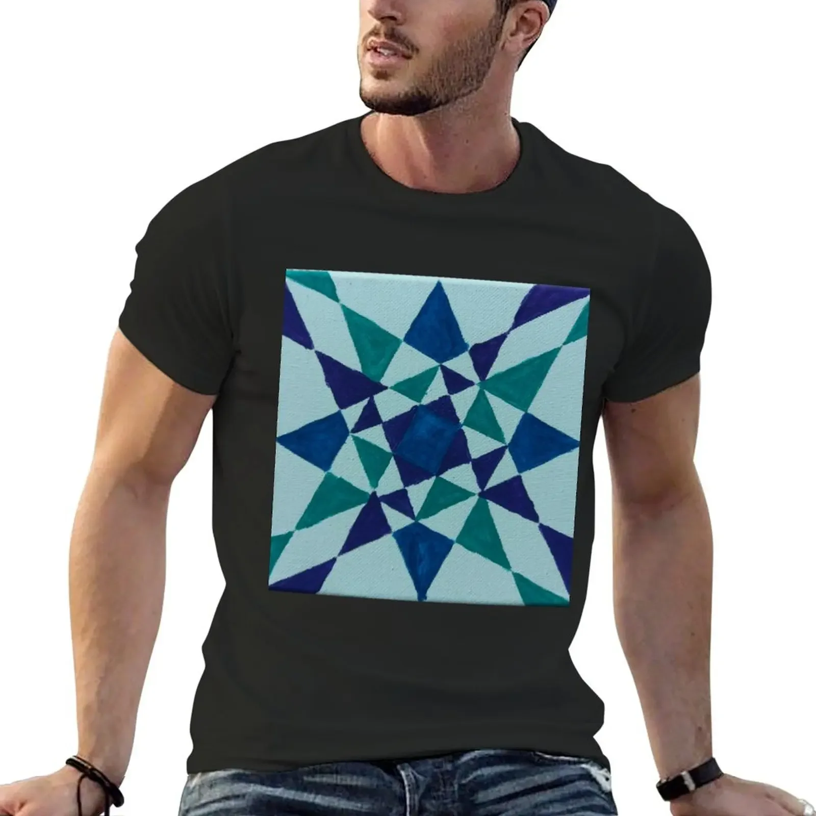 Geometric Star T-Shirt graphic t shirts tops fruit of the loom mens t shirts