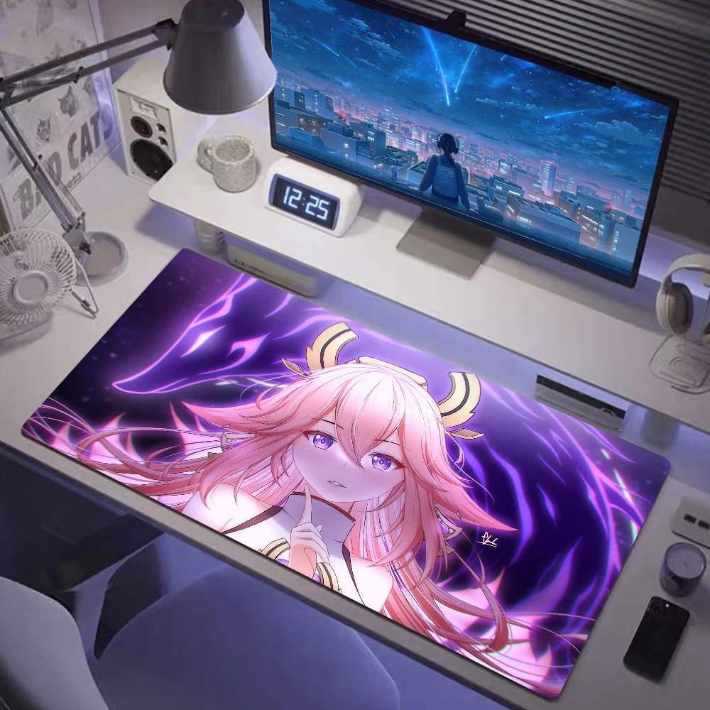 

Genshin Impact Yae Miko lockrand HD Big Gaming MousePad Gamer Large HD Print Mouse Mat Computer DeskMat Locking Edge KeyboardPad