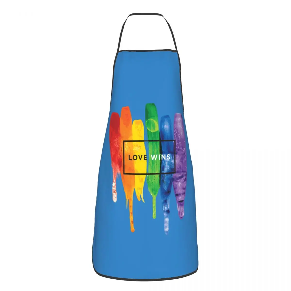 Custom Love Wins Rainbow LGBT Apron for Women Men Unisex Bib Gay Pride Lesbian Kitchen Cooking Tablier Cuisine Chef Baking