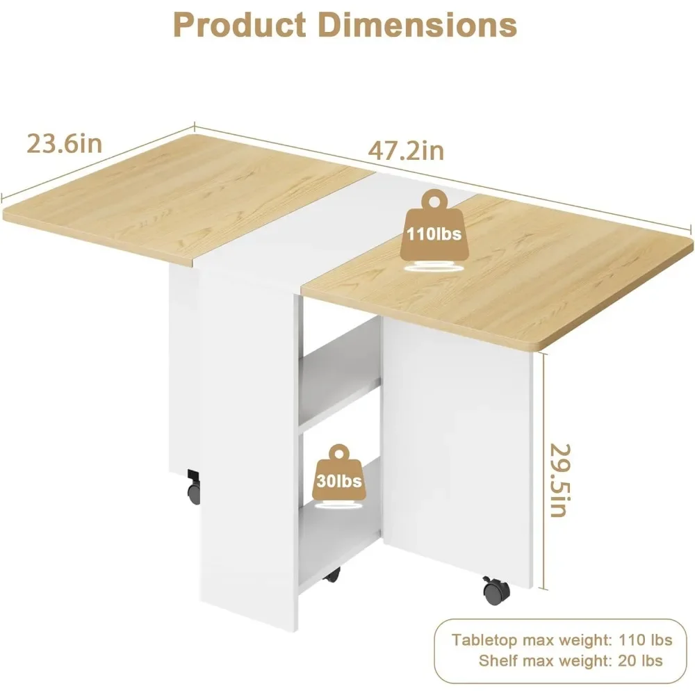 Folding Dining folfing Dinning Table, 47