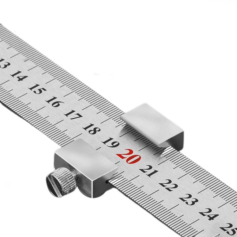 Metal Ruler Limiter Carpenter Carpentry Square Woodworking Tools Steel Ruler Positioning Limit Block Measuring Marking Gauge