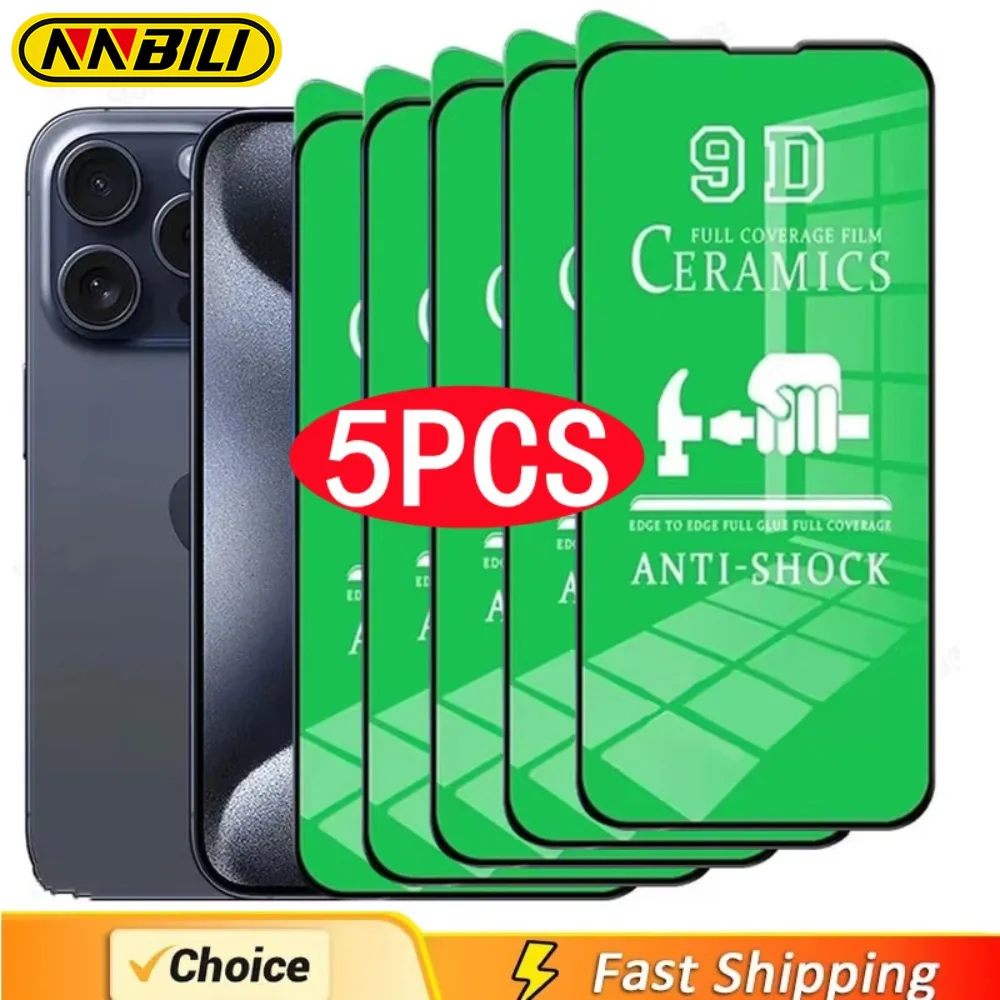 NNBILI 5PCS HD Soft Ceramic Film for IPhone 14 11 12 13 15 16 Pro Max Minis 16e Screen Protector for IPhone XS MAX XR Not Glass