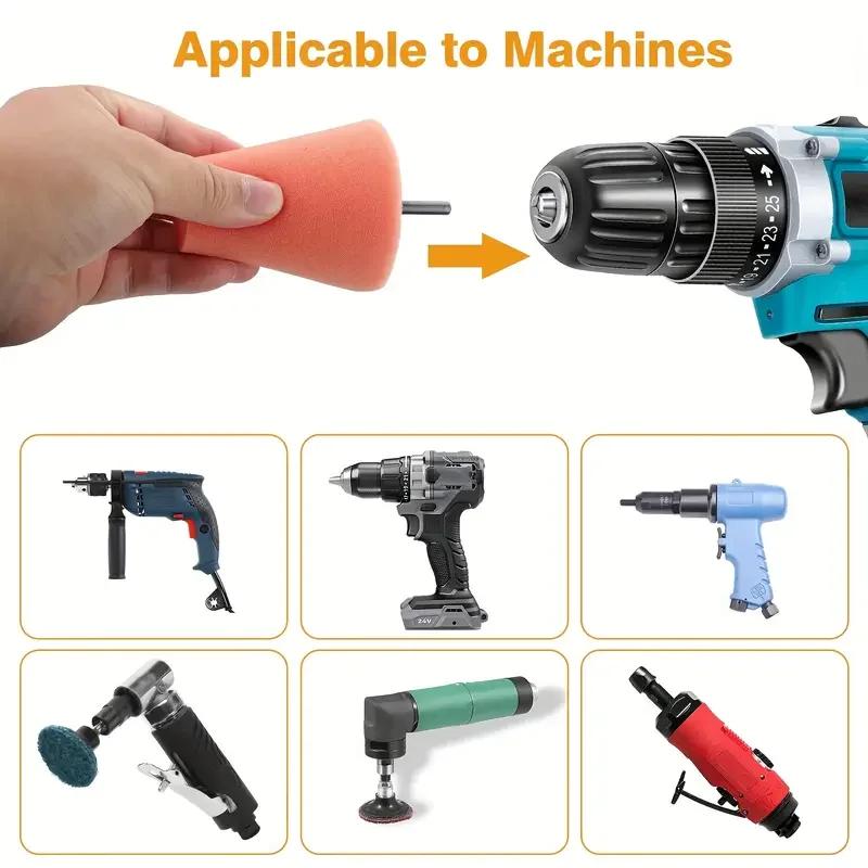 1-10 قطعة محور السيارة إسفنجة تلميع مخروطية طحن عجلة معدنية البلاستيك السيارات حافة الأنظف أداة تلميع السيارات الملحقات