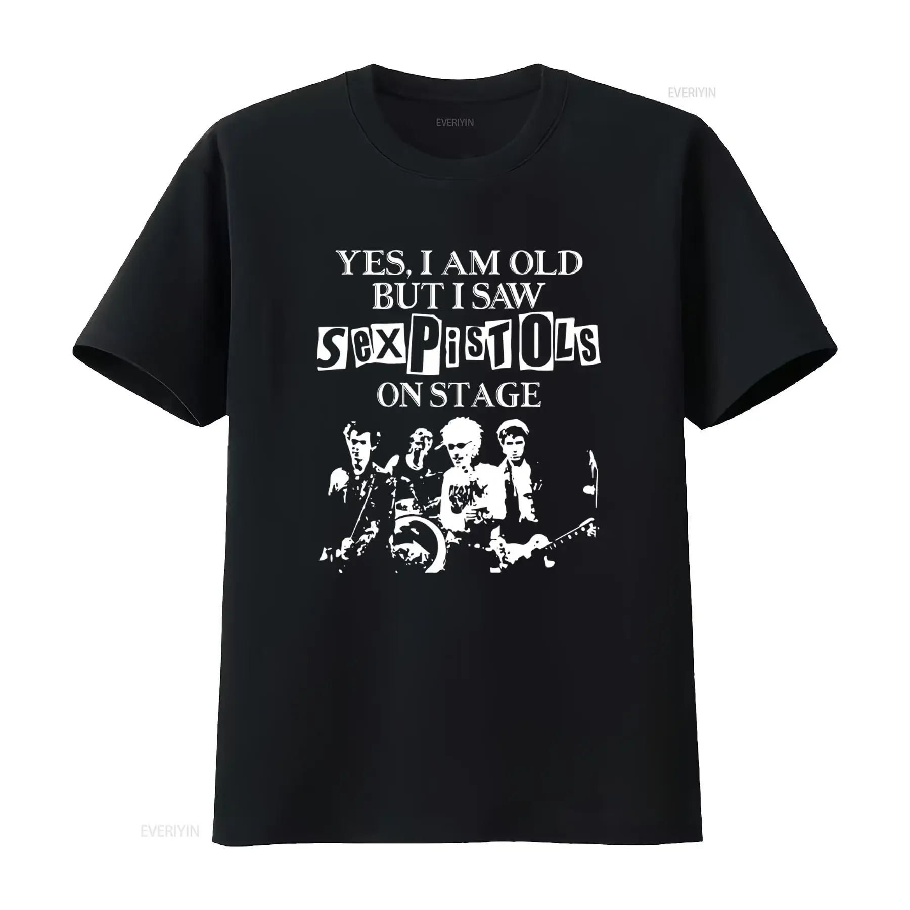 Sex Pistols Rock Band On Stage T Shirt Vintage Punk Style Hip Hop Black S 234XL YES I AM OLD BUT SAW vintage Washed Versatile