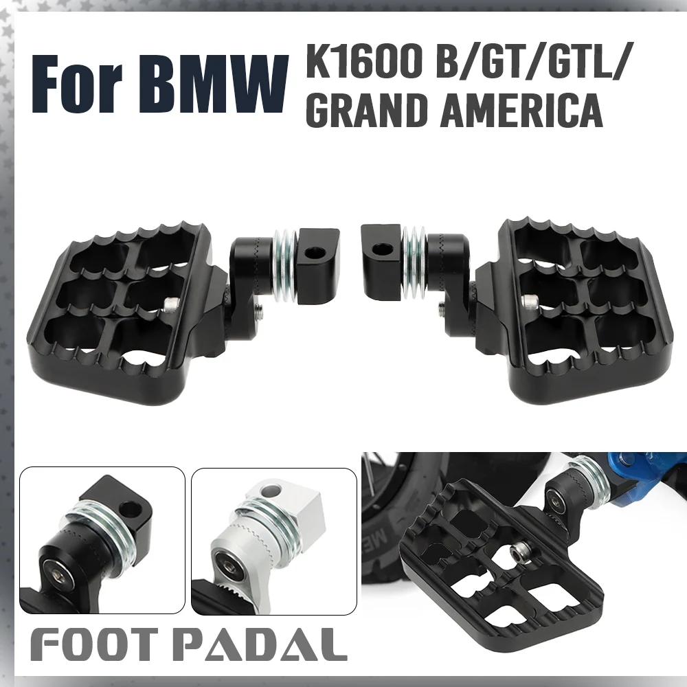 

New Rear Foot Rests Motorcycle Aluminum Foot Controls Foot Pegs For BMW K 1600 Grand America k1600 GT 2022 K 1600GTL K1600B 2021